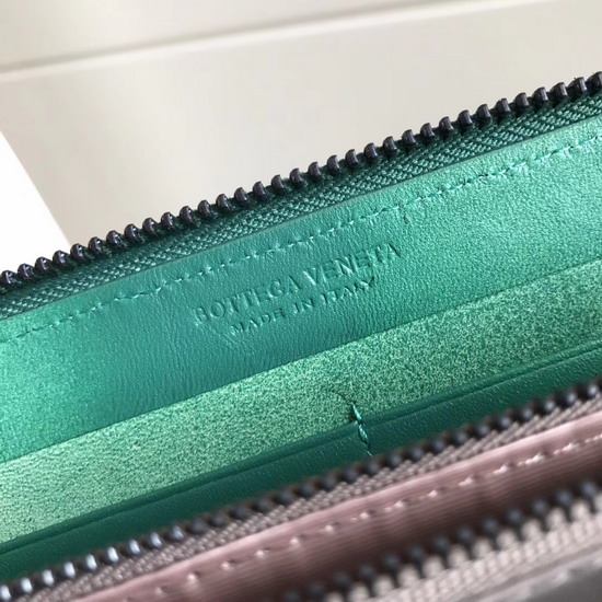 Bottega Veneta Zip Around Wallet in Turquoise Nappa Lambskin