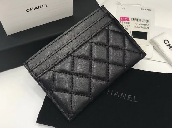 Boy Chanel Card Holder in Black Caviar Leather