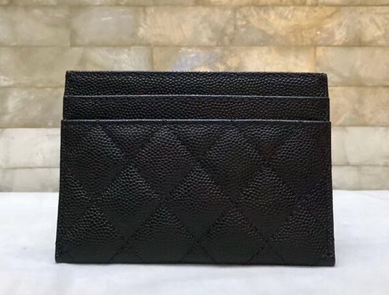 Boy Chanel Card Holder in Black Grained Calfskin A84431