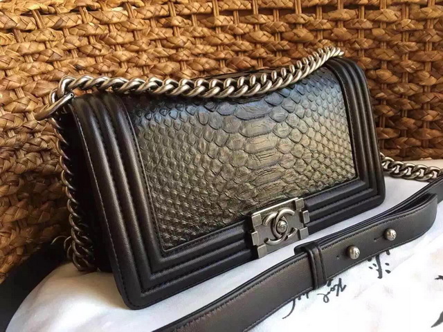 Boy Chanel Flap Bag Black Python for Sale