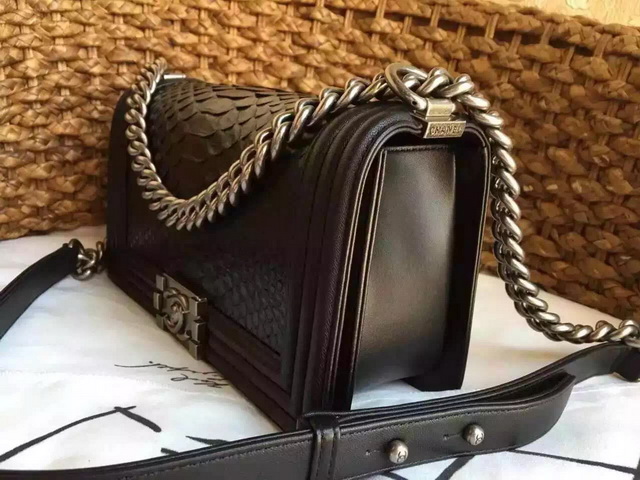 Boy Chanel Flap Bag Black Python for Sale