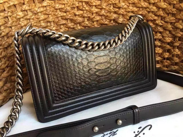 Boy Chanel Flap Bag Black Python for Sale