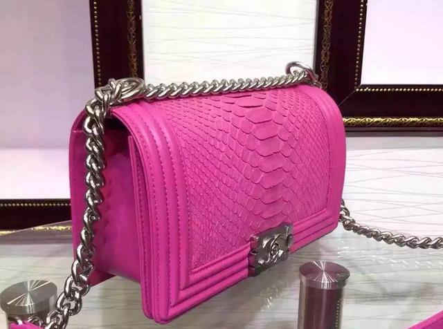 Boy Chanel Flap Bag Pink Python for Sale