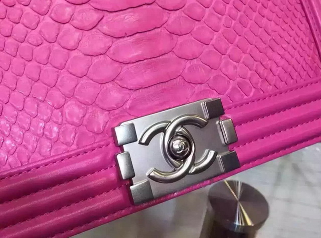 Boy Chanel Flap Bag Pink Python for Sale