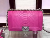 Boy Chanel Flap Bag Pink Python for Sale