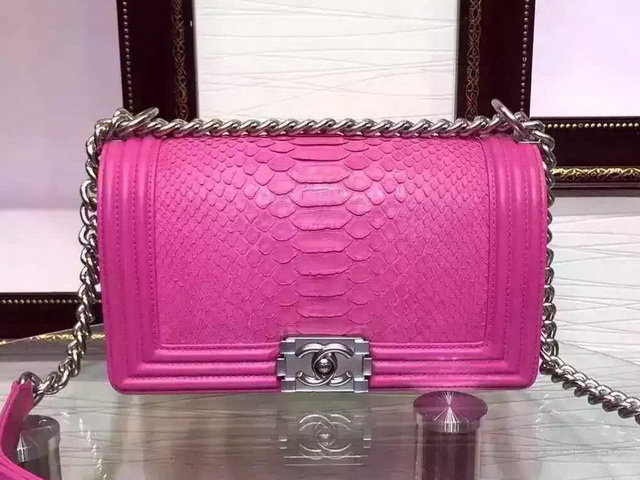 Boy Chanel Flap Bag Pink Python for Sale