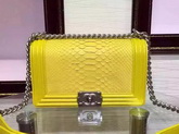 Boy Chanel Flap Bag Yellow Python for Sale