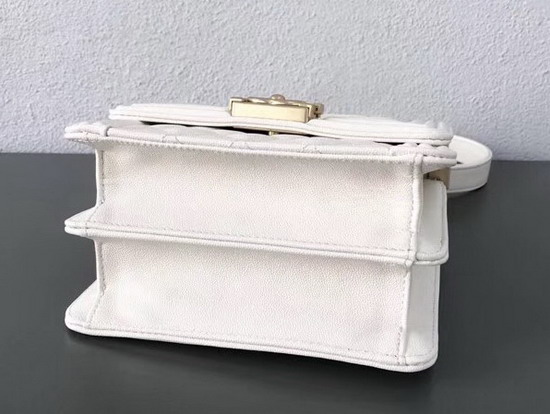 Boy Chanel Handbag White Grained Calfskin AS0130