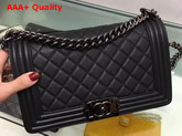 Boy Chanel Handbag in Black Caviar Calfskin with Black Hardware Replica