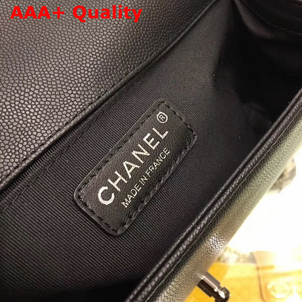 Boy Chanel Handbag in Black Caviar Calfskin with Black Hardware Replica