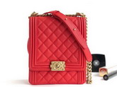 Boy Chanel Handbag in Red Grained Calfskin AS0130