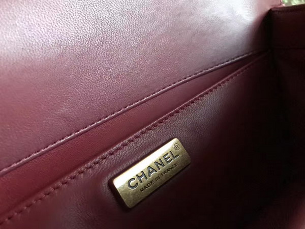 Boy Chanel Handbag with Handle Oxblood Python For Sale