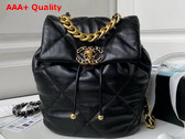 Chanel 19 Backpack in Black Lambskin AS4223 Replica