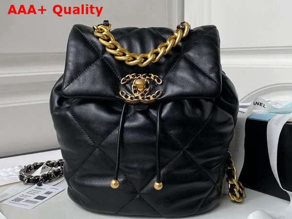 Chanel 19 Backpack in Black Lambskin AS4223 Replica