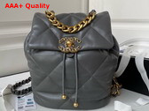 Chanel 19 Backpack in Grey Lambskin AS4223 Replica