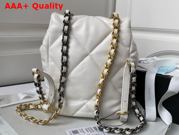 Chanel 19 Backpack in White Lambskin AS4223 Replica