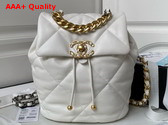 Chanel 19 Backpack in White Lambskin AS4223 Replica