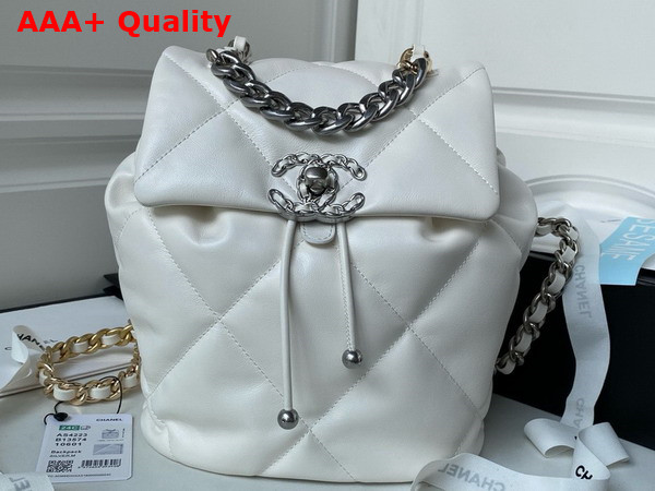 Chanel 19 Backpack in White Lambskin AS4223 Replica