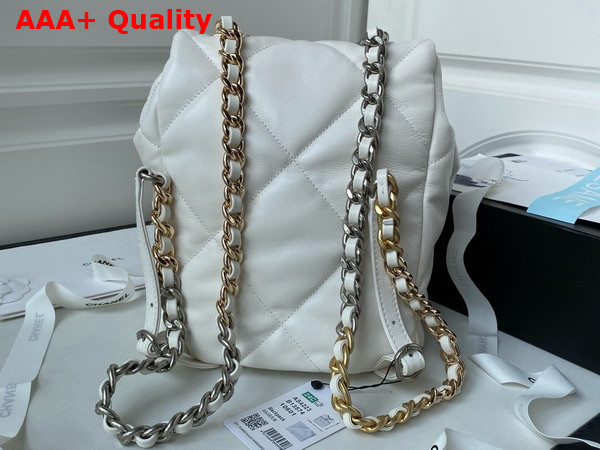 Chanel 19 Backpack in White Lambskin AS4223 Replica