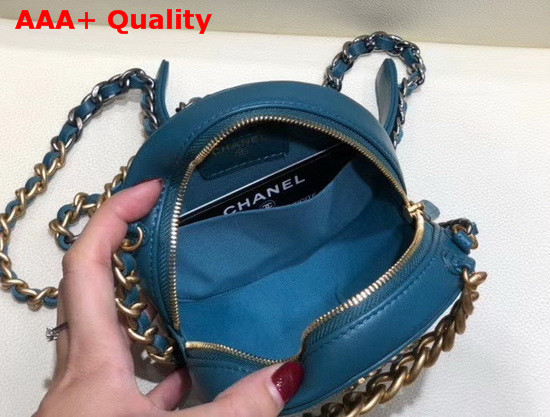 Chanel 19 Clutch with Chain Lambskin Gold Tone Silver Tone and Ruthenium Finish Metal Blue AP0945 Replica