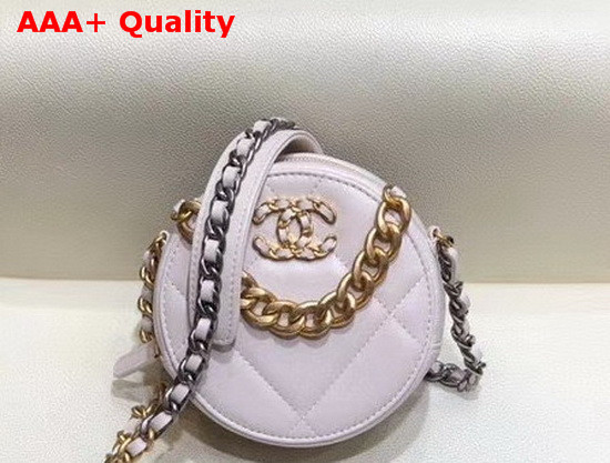 Chanel 19 Clutch with Chain Lambskin Gold Tone Silver Tone and Ruthenium Finish Metal Ivory AP0945 Replica