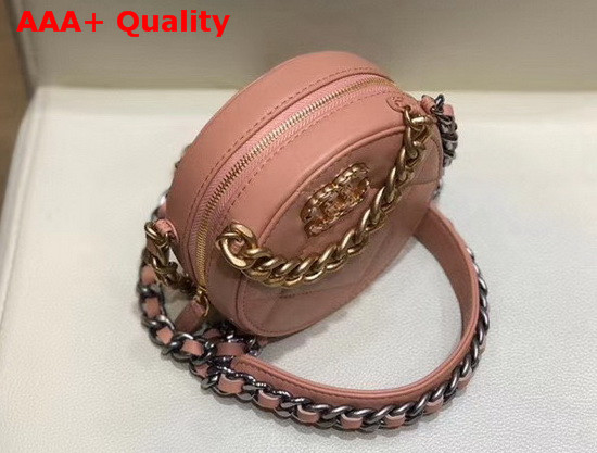 Chanel 19 Clutch with Chain Lambskin Gold Tone Silver Tone and Ruthenium Finish Metal Pink AP0945 Replica