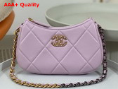 Chanel 19 Clutch with Chain Lilac Lambskin Gold Tone Silver Tone and Ruthenium Finish Metal AP3763 Replica