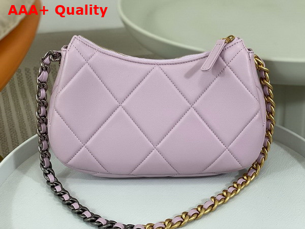 Chanel 19 Clutch with Chain Lilac Lambskin Gold Tone Silver Tone and Ruthenium Finish Metal AP3763 Replica