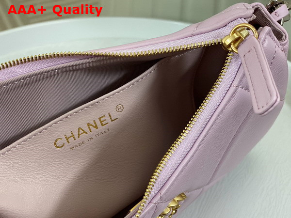 Chanel 19 Clutch with Chain Lilac Lambskin Gold Tone Silver Tone and Ruthenium Finish Metal AP3763 Replica