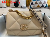 Chanel 19 Flap Bag in Beige Lambskin AS1160 Replica