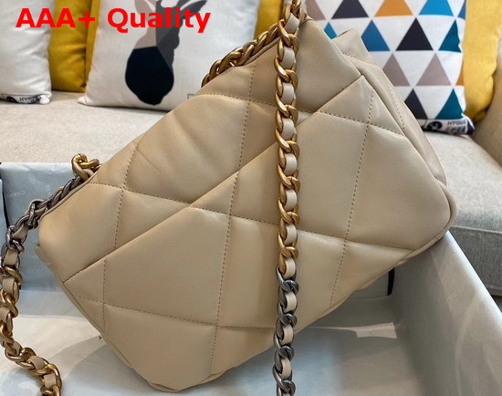 Chanel 19 Flap Bag in Beige Lambskin AS1160 Replica