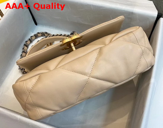 Chanel 19 Flap Bag in Beige Lambskin AS1160 Replica