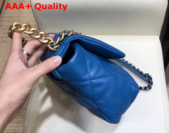 Chanel 19 Flap Bag in Electronic Blue Lambskin AS1160 Replica