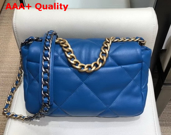 Chanel 19 Flap Bag in Electronic Blue Lambskin AS1160 Replica