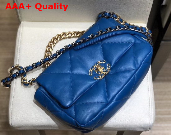 Chanel 19 Flap Bag in Electronic Blue Lambskin AS1160 Replica