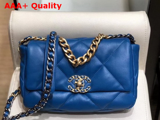 Chanel 19 Flap Bag in Electronic Blue Lambskin AS1160 Replica