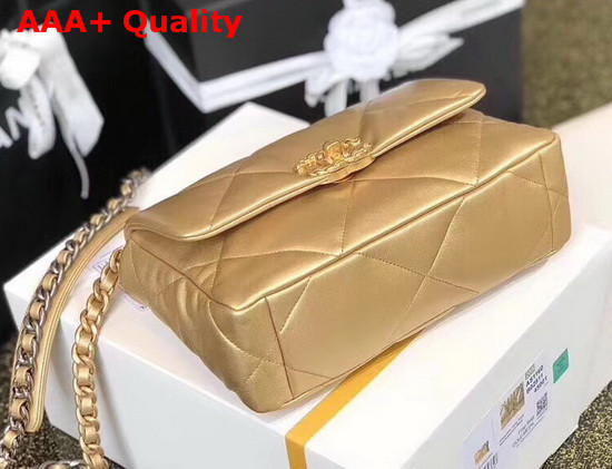 Chanel 19 Flap Bag in Gold Lambskin AS1160 Replica