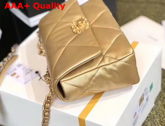 Chanel 19 Flap Bag in Gold Lambskin AS1160 Replica