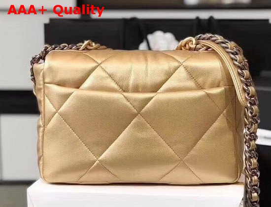 Chanel 19 Flap Bag in Gold Lambskin AS1160 Replica