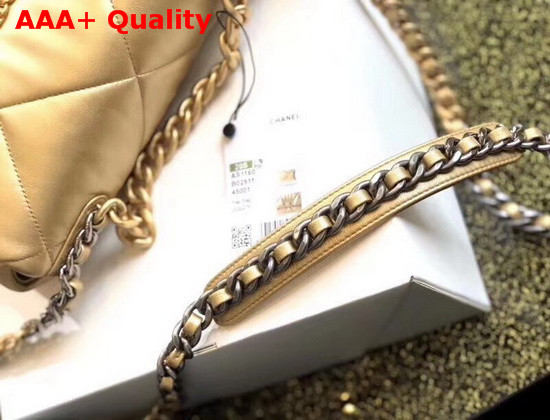 Chanel 19 Flap Bag in Gold Lambskin AS1160 Replica