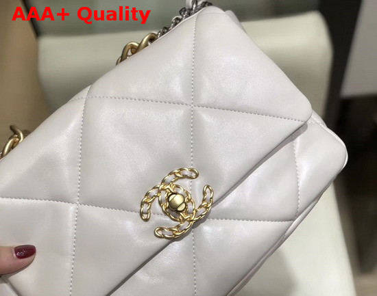 Chanel 19 Flap Bag in Ivory Lambskin AS1160 Replica