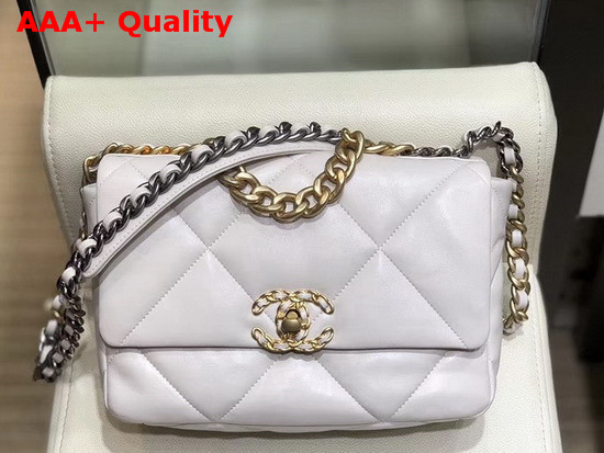 Chanel 19 Flap Bag in Ivory Lambskin AS1160 Replica