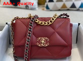 Chanel 19 Flap Bag in Red Lambskin AS1160 Replica