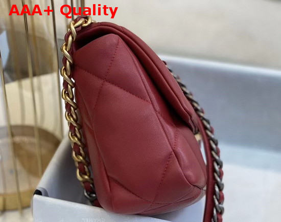 Chanel 19 Flap Bag in Red Lambskin AS1160 Replica