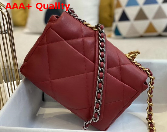 Chanel 19 Flap Bag in Red Lambskin AS1160 Replica