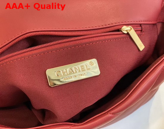 Chanel 19 Flap Bag in Red Lambskin AS1160 Replica