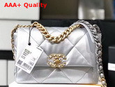 Chanel 19 Flap Bag in Silver Lambskin AS1160 Replica