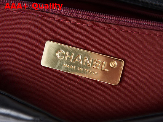 Chanel 19 Handbag Lambskin Gold Tone Silver Tone Ruthenium Finish Metal Black Ref AS1160 Replica