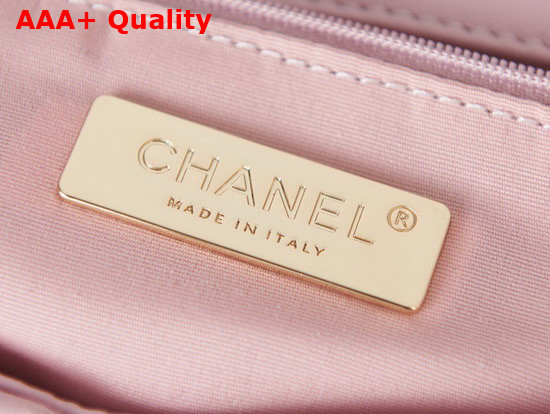 Chanel 19 Handbag Lambskin Gold Tone Silver Tone Ruthenium Finish Metal Light Pink Ref AS1160 Replica