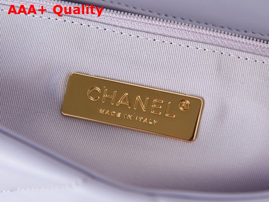 Chanel 19 Handbag Lambskin Gold Tone Silver Tone Ruthenium Finish Metal Light Purple Ref AS1160 Replica